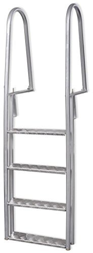 Festnight Steg-/Poolleiter 4-stufig Aluminium 167 cm