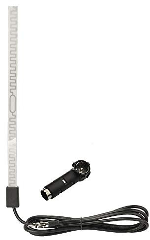 Eightwood Antenne FM Antenne Radio FM Adaptateur Din 300cm Câble Pare Brise Pâte Antenne Patch + Adaptateur DIN 41585 Femelle vers ISO pour Autoradio FM Camions Dab Car Radio