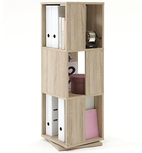 FMD Möbel, 291-001E Tower drehbares Regal, melaminharz beschichtete spanplatte, eiche nachbildung, maße 34.0 x 108.0 x 34.0 cm (BHT)