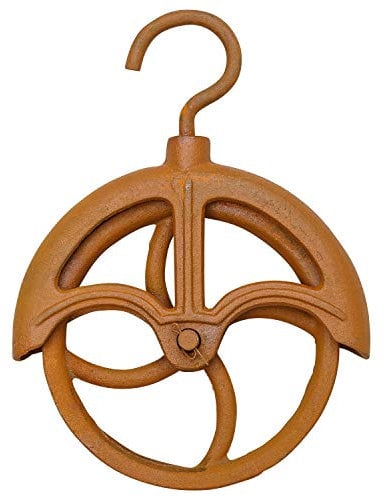 Flaschenzug Umlenkrolle Riemenscheibe Eisen Rost Werkzeug Antik-Stil 29cm