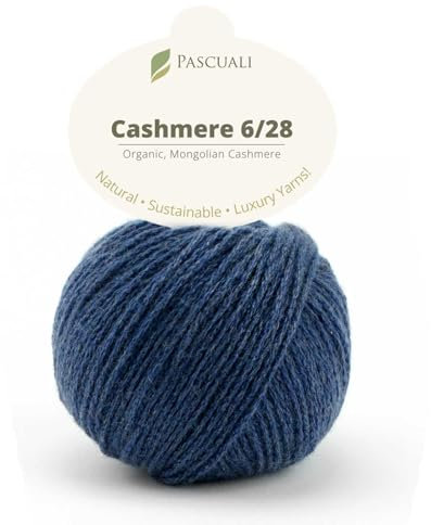 25 g Pascuali Cashmere 6/28 | 100% Kaschmirwolle Bio Kaschmir zum Stricken und Häkeln, Farbe:Denim 40