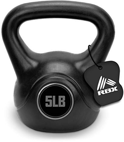 RBX Unisex-Erwachsene Kettlebell, schwarz/Silber, 5.0 Pounds