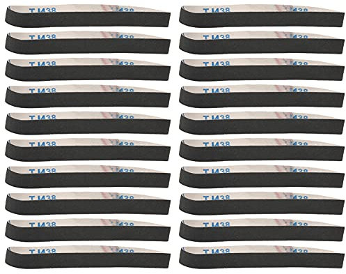 Fdit 20 cintas de lija de 520 x 20 mm, óxido de aluminio, medio, metal, rollos de papel de lija, herramienta de rebabas para lijadora de banda (80#)