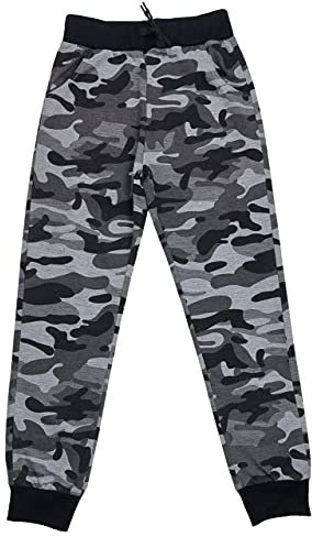 Fashion Boy Bequeme Jungen Freizeithose in Grau Camouflage, Gr. 152/158, J6321.14