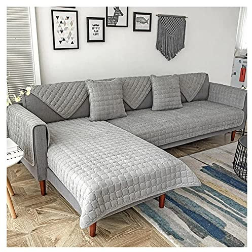JORTUIO Sofabezug Ecksofa Couchbezug Sofaiberwurf l Form Eckcouch 3/2 Sitzer Sofaschutz Schonbezug Sofaschoner rutschfest Hund Katze Sofabezügen- Grau (Color : A, Size : 90x160cm1pc)