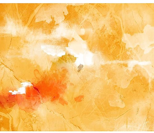 murando - Vlies Fototapete Abstrakt 350x256cm Foto tapete Wohnzimmer Vliestapete XXL Wandtapete Motivtapeten 3d Effekt Wand Dekoration - Aquarell Farbflecken wie gemalt orange a-A-0938-a-a