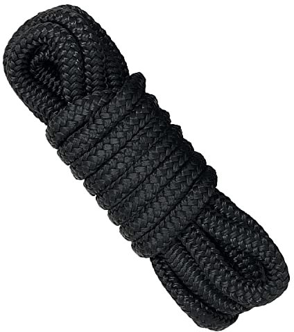 Boat Dock Line Ropes Marine Mooring Line Double Braided Anchor Lines Yacht Boating Accessories Equipment 25ft/50ft