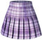 SANGTREE Damen Plissee Minirock mit bequemem, lässigem, dehnbarem Band, Skaterrock, US S - US 4XL, Plaid-Traube lila, 4XL