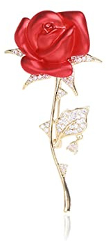 MAYIYAHO Doux Peinture Rose Fleur Broches pour Femmes Hommes Rouge Bleu Beauté Fleur Broche Pin Cadeaux