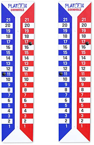 Play Platoon Cornhole Scoreboard Vertical Score Keeper 2 Pack & Accessories for DIY Corn Hole Tower for Professional Corn Hole Bag Tournament, Bocce, Horseshoes and Yard Games Scoreboard
