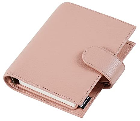 Moterm Pocket Regular Ringe Planer - Echtes Leder Binder Organizer (Kiesel-Staubrose, 19mm Ring)