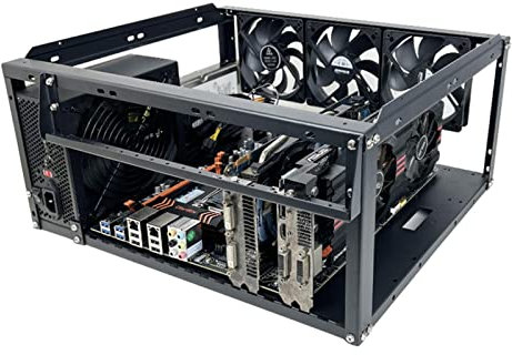 Limitoll Boîtier PC Compact, Tour d'ordinateur, Boîtier d'ordinateur Jeu avec boîtier Ouvert Refroidissement par Eau, châssis à Dissipation Thermique élevée et Grandes Cartes