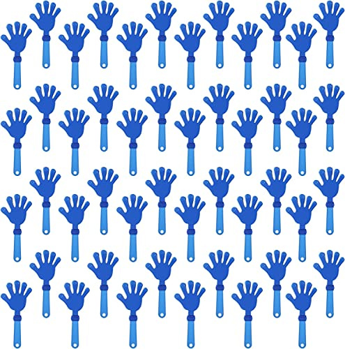 ZCYSRLQIN 100 Pcs Royal Blue Hand Clappers 7.5 Inch Clappers Noisemakers Noise Makers Party Favors Plastic Clapper Sporting Events Cheers Ball Dance Basketball Football Noisemakers (Royal Blue)