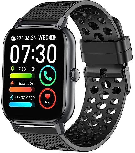 Blueshaweu Armband Kompatibel Für P66D Smartwatch 1,85'', Classic Sport Silikon Ersatz Uhrenarmband Für Aptkdoe P66D / Dotn P66D / Ddidbi P66D Smartwatch 1.85 Zoll (schwarz)