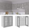 FIRBNUS Meuble de Cuisine Armoire en Verre Suspendue Gris Béton 60x31x60 cm Aggloméré Armoire de Rangement Grande Capacité Largement Utilisée dans Restaurants Hôtels Lieu de Travail