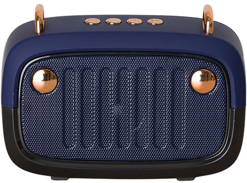 Vendoza BS-32D Portable Bluetooth Speaker - Blue Retro Wireless Speaker for Home, Travel, Outdoor Use | Perfect for Parties, Picnics & Pool Days (Blue)