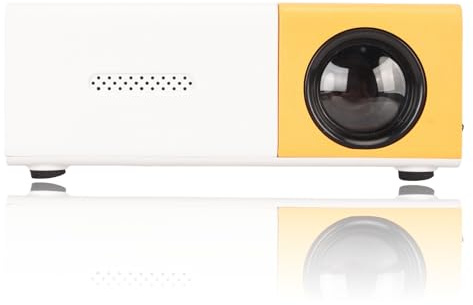 Dpofirs Mini Video Projector Compatible with 1080P Portable Yellow with USB and VGA Interfaces, 1920x1080 LCD Screen, 800:1 Contrast Ratio, for Outdoor and Home Theater