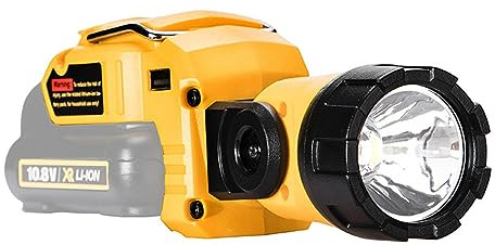 NATEFEMIN Tragbare Taschenlampe für DeWalt 12 V MAX Li-Ion Akku, Baustellenlicht, Handstrahler mit 360 Grad schwenkbarem Kopf