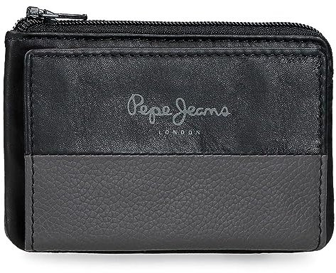 Pepe Jeans Dual Geldbörse Schwarz 11 x 7 x 1,5 cm Leder, Schwarz, Talla única, geldbörse