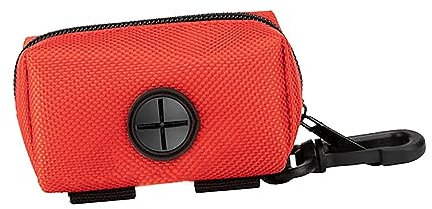 MagiDeal Support de Sac à déjections Canines pour Chien, Sac de de crottes avec Mousqueton, Porte-Sac à déjections pour Laisse, Sac de ramassage, Rouge