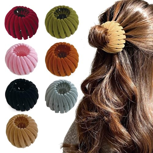Lot de 7 accessoires pour cheveux pour femme, pince à cheveux magique nid d'oiseau, accessoires pour chignon pour femme, pince à cheveux