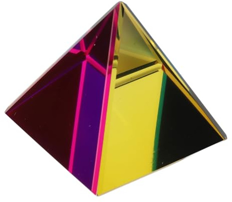 OwnMy Crystal Prism Pyramid, Glass Paperweight for Decoration and Inspiration with Gift Box, 60mm (50MM)