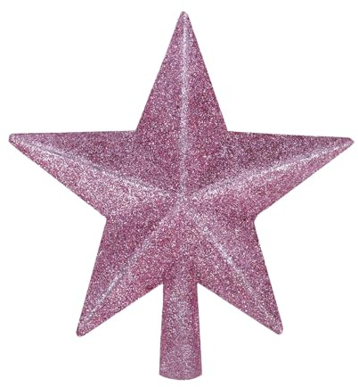 Weihnachtsbaumspitzen Stern, Christbaumspitze Stern Kunststoff Glitzer Weihnachtsspitze Tannenbaumspitze Christbaumspitze Baumspitze Spitze für Tannenbaum Tannenbaumspitze (Pink, One Size)