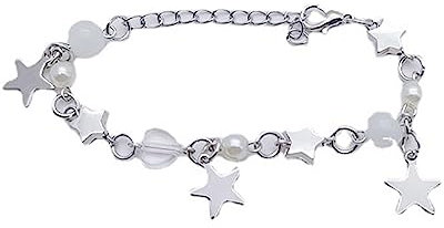 Kobeleen Süßes Y2K-Stern-Perlenarmband, handgefertigter Schmuck, cooler Stern-Charm-Armband-Schmuck, einzigartiges Ornament für Frauen, Mädchen, Teenager