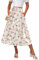 Zeagoo Damen Midi Röcke Hohe Taille Plissee A-Linie Swing Röcke Sommer Floral Lange Röcke mit Taschen, Rosa Blumen-Aprikosen-Druck, Mittel