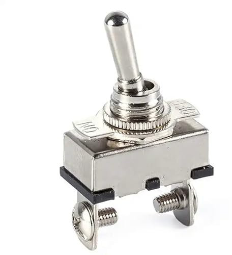 KFZ Kippschalter SPST 2 Pin Ein/Aus Schalter DC 12V 24V 20A, AC 10A 125V Metallschalter für KFZ, Boot, etc ASW-16-101