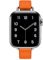 Fsavlroy Slim Lederarmband,Kompatibel mit Apple Watch 38mm 40mm 41mm 42mm(Series 10) Armband,Leder Damen Ersatzband für iWatch Series Ultra 2/Ultra 10/9/8/7/6/5/4/3/2/1,SE - Orange