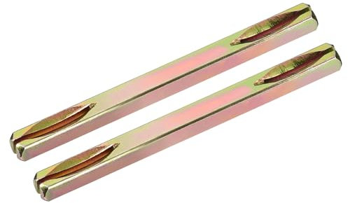 sourcing map 2Pcs Door Knob Spindle, 110mm Long Spare Door Handle Spindle for Vintage Door Straight Spindle Replacement Square Spindle Iron Door Handle Spindle, Golden