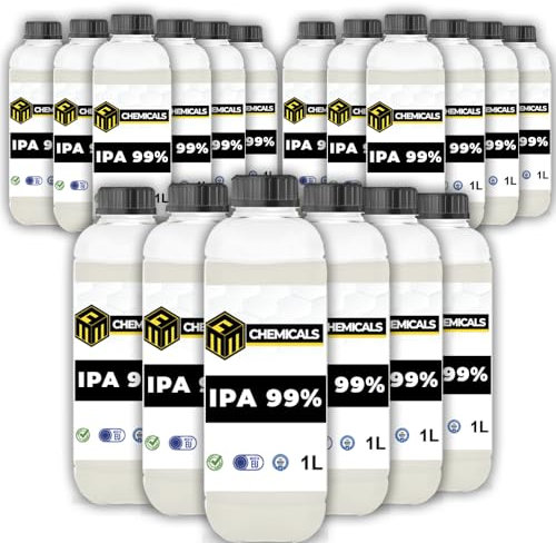 MRM CHEMICALS 18x Isopropanol 99 Reiniger Entfetter 1L 1 Liter, Elektronikreiniger Handy PC Auto