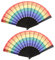 Alipis 2st Fan-dekorationen Taschenhandfächer Tanzparty-fan Regenbogen-handfächer Klack-fan Für Raves Fan Von Musikkonzerten Regenbogen-party-deko-fächer Stoff Sommer Faltfächer Student