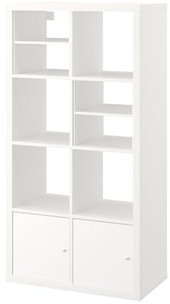 Generisch KALLAX Regal 147x77 cm mit 2 Türen / mit 2 Einlegeböden weiß