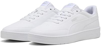 Puma Court Classic Clean Sneaker, Unisex, Weiß, Kaltes Hellgrau, 8.5 UK