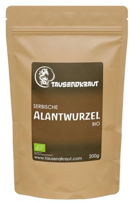 Alantwurzel BIO (200g) I Kräutertee lose I aus kontrolliert biologischem Anbau in Serbien I ideal für Alantwurzel Tee oder zum Verräuchern I Premium Tausendkraut Qualität (200g)