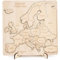 Wooden Puzzle Map of Europe, 3mm Thick, Countries and Capitals Labelled, Educational Gift for Kids and Adults, Stand Included