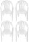 simpa Solana WHITE Stackable Low Back Plastic Garden Chairs - Set of 4
