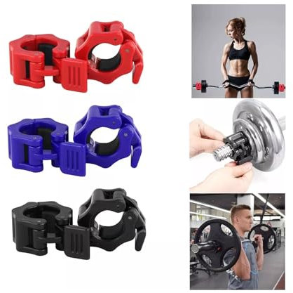 Spinlock Collars Pair Barbell Dumbbell Clips Bar Locks Weight Clamps 25mm 50mm | Standard Weight Lifting Dumbbell Barbell Bar Quick Release Lock (Blue, Diameter: 25mm)