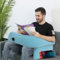 Suanti Inflatable Reading Pillow for Gaming, Portable Foldable Soft Air Lap Desk Pillow for Adult Reading, Working, Crocheting (Blue)