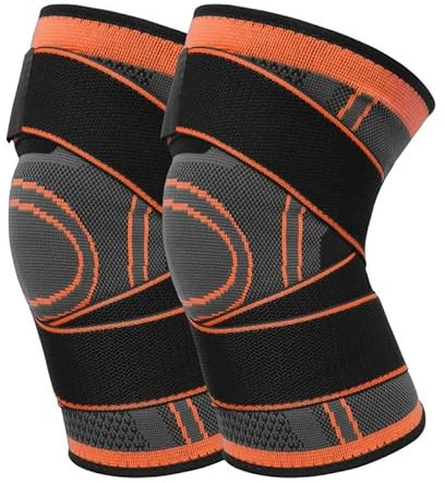 Orthopädische Kniebandage - Flexy - GesundPur (3XL,Orange x 1Paar)