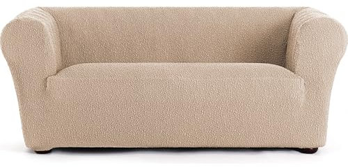 ECOMMERC3 | Sofabezug für 2-Sitzer, sehr elastisch, für Chester und Klippan, Beige, täglicher Schutz und Passform