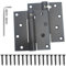 Hoobar 2 Pack Heavy Duty Stainless Steel Self Closing Door Hinges 4 Inch Black Spring Loaded Hinges, Adjustable Tension for Garage, Front Door, Back Door, Auto Close Hinges for Heavy Doors (4 inch)