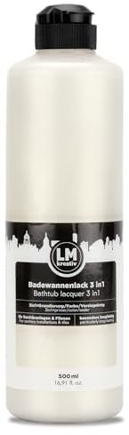 LM-Kreativ Vernice per vasca da bagno, 3 in 1, 2 K, 500 ml, colore madreperla, vernice per piastrelle e piastrelle, per bagno, vasche da bagno, piatti doccia, piastrelle e lavandino, altamente