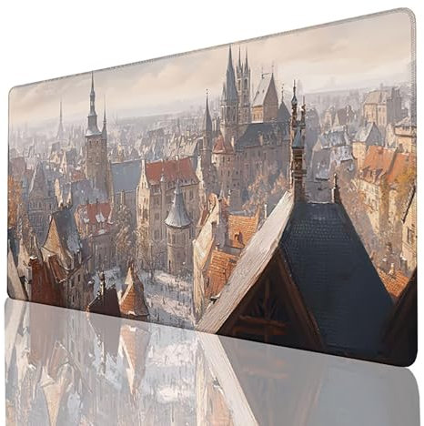 Mouse Pad Large Mouse Mat Gaming Mousepad, Grey Mouse Pad 150 x 80 x 0.3 CM, Waterproof Anti-Slip Rubber Base Desk Mat Large xxl Mouse Pad, Desk Pad Keyboard Mat for Office and Home Castle 97-Q-0
