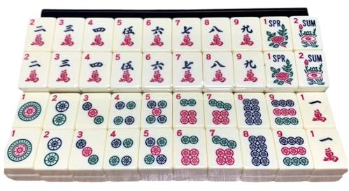 Amerikaner Mahjong Set 166 Fliesen Mahjong Sets Mah Jong Game Set mit Tasche leicht zu tragen gravierte Fliesen Mah Jong perfekt für soziale Versammlungen