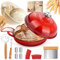 NZQXJXZ Enamelled Cast Iron Dutch Oven Pot, 26cm Cast Iron Casserole Dish with Lid, Non-Stick Dutch Oven Set for Braising, Stews, Roasting, Bread Baking