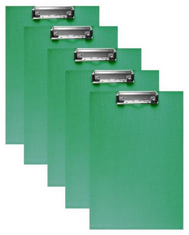 10 Stück DIN A4 Klemmbretter Schreibbrett Schreibunterlage Klemmmappe Schreibplatte (Dunkelgrün)