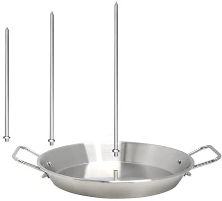 AOOOWER Juego de 3 pinchos verticales de base redonda de acero inoxidable para asar al aire libre, incluso para cocinar con retención de calor